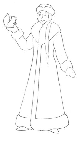 Снегурлчкакарандашом для срисовки