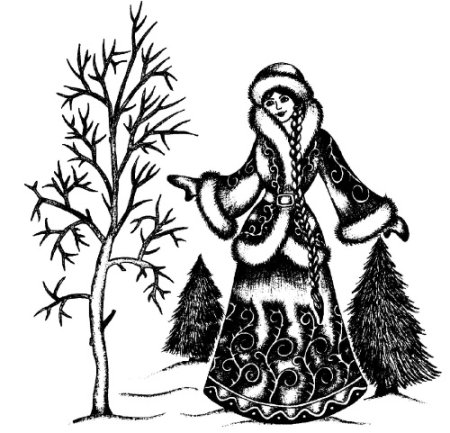 Костюм Снегурочки нарисовать