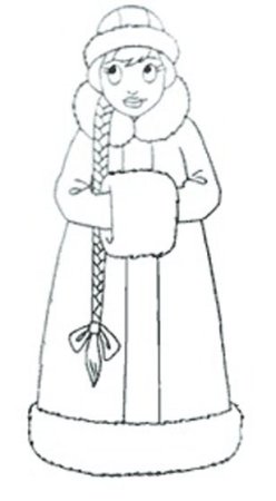 Снегурочка раскраска для детей