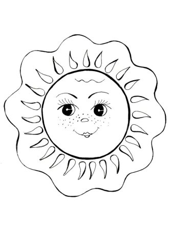 Силуэт солнца для детей