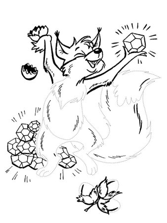 Белка из сказки о царе Салтане раскраска