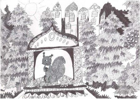 Раскраска о царе Салтане Белочка