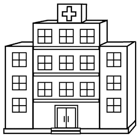 Раскраска больница здание