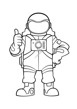 Космонавт раскраска для малышей