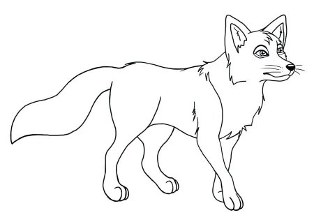 Лиса рисунок для раскрашивания