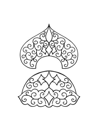 Девушка в кокошнике раскраска