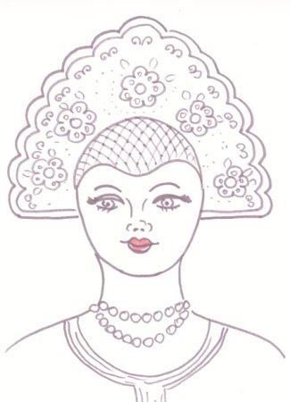 Выкройки кокошника русско народного