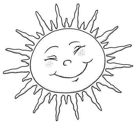 Раскраска дом солнышко