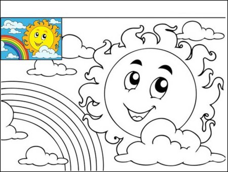 Солнце раскраска