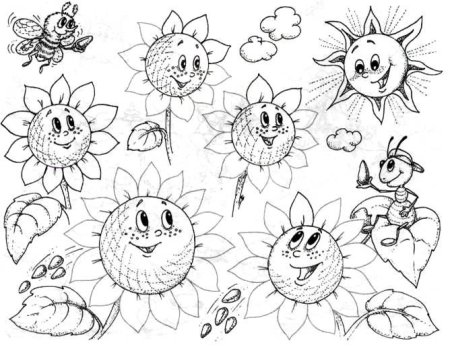 Солнце раскраска