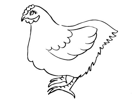 Курочка раскраска