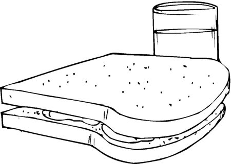 Бутерброд раскраска для детей