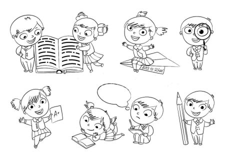 Картинки на школьную тему черно белые