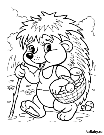 Еж раскраска