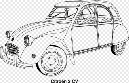 Citroen 2cv раскраска