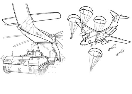 Прыжок с парашютом раскраска