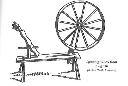 Прялка старинная черно белая
