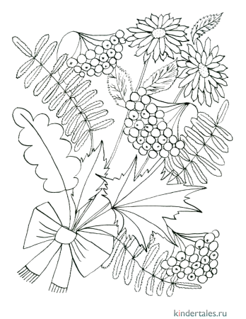 Осенний букет раскраска для детей