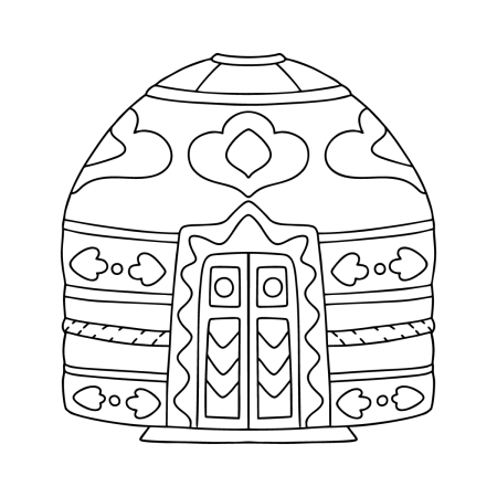 Юрта раскраска