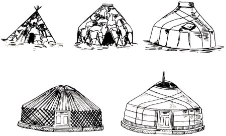 Юрта монголов вектор