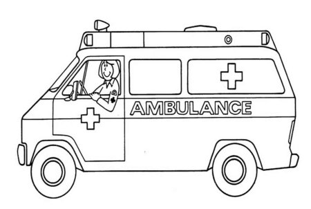 Скорая машина раскраска для детей