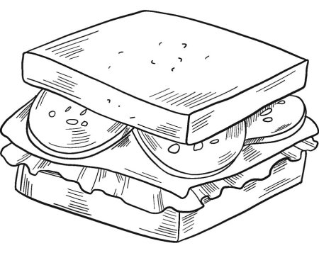 Раскраска бутерброд