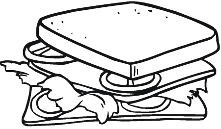 Раскраска бутерброд