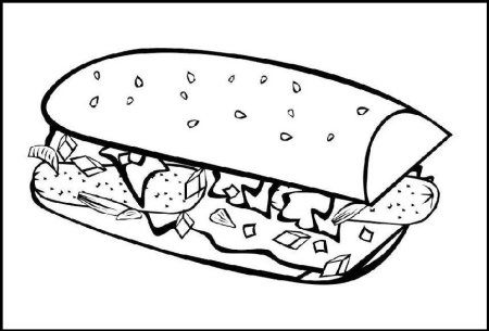 Раскраска бутерброд