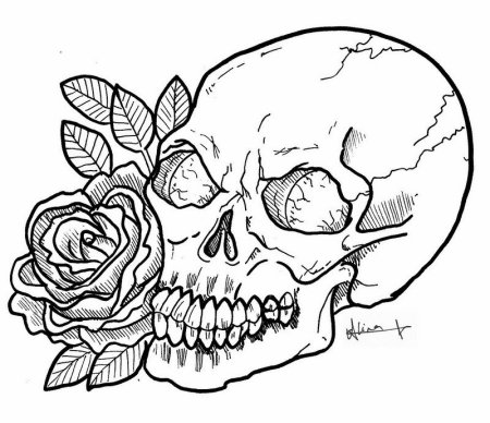Раскраска тату череп