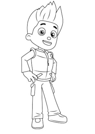 Щенячий патруль Райдер разукрашка