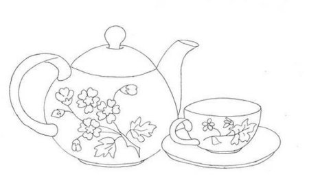 Нарисовать чайный сервиз
