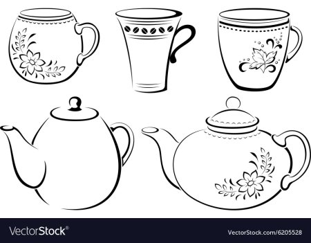 Чайный сервиз Гжель раскраска для детей