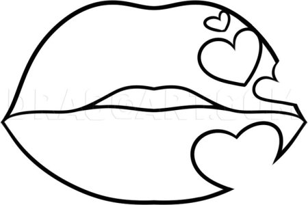 Контур губ раскраска