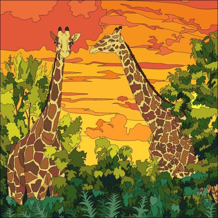 Раскраски жирафа для детей