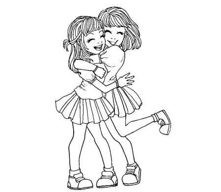 Подружки. Раскраска