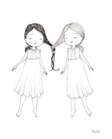 Рисунки для срисовки для сестры