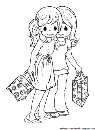 Подружки раскраска для детей