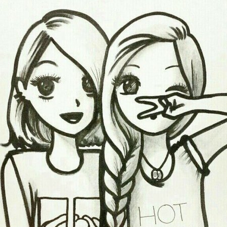 Рисунки для лучшей подруги лёгкие