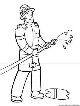 Раскраска пожарный