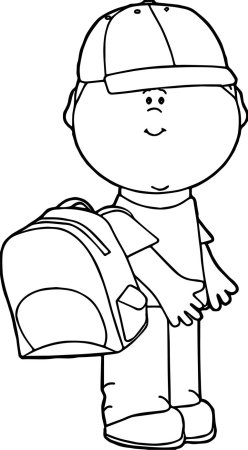Раскраска мальчик с портфелем