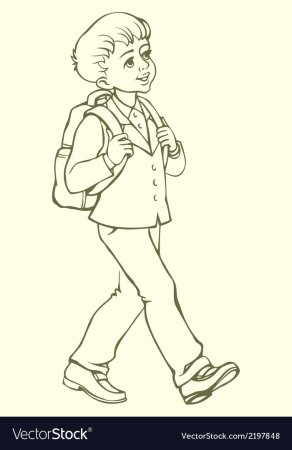 Раскраска мальчик с портфелем