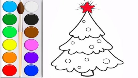 Рисунки длясрисовки ёлка