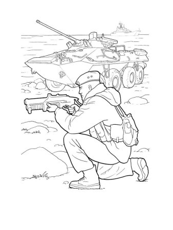 Солдат раскраска