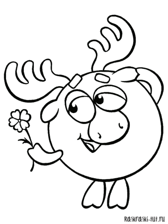 Смешарики раскраска Лосяш