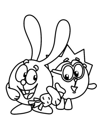 Раскраски Смешарики Крош и Ежик