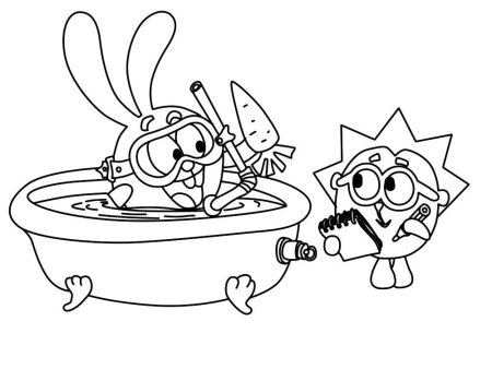 Раскраски Смешарики Крош и Ежик