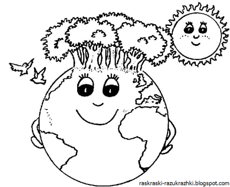 Планета земля раскраска для детей