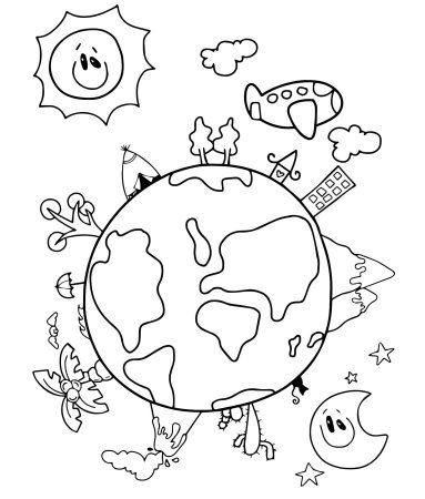 Земля раскраска