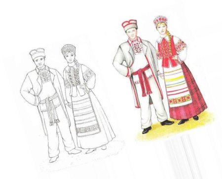 Национальный костюм мордвы раскраска