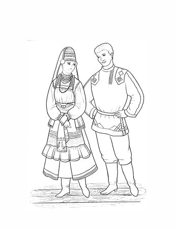 Русский народный костюм рисунок